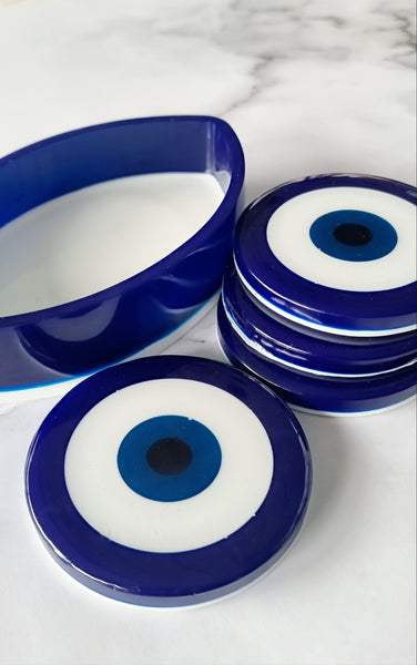 Evil Eye Coaster & Holder Set (MTO)