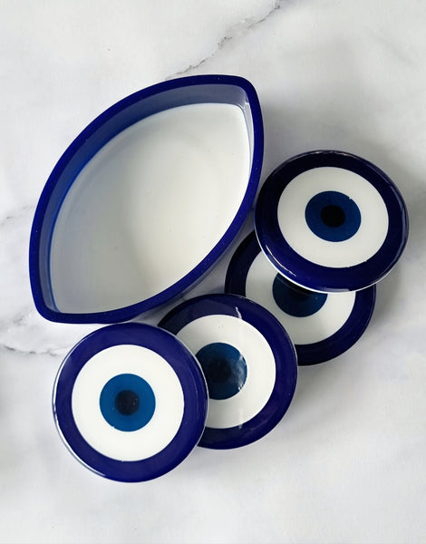 Evil Eye Coaster & Holder Set (MTO)